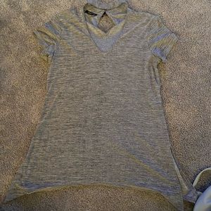 Grey dressy v-neck shirt